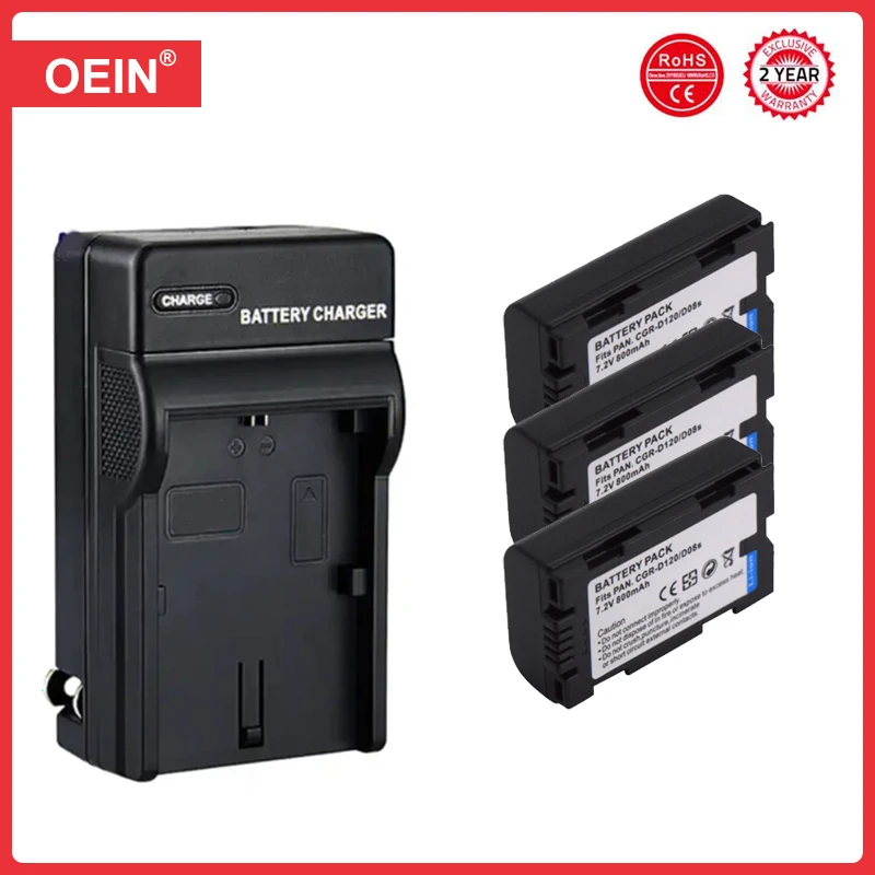 800mAh CGR-D120 CGR-D08S CGR D120 D08S Battery for Panasonic CGA-D54 AG-DVC15 NVDA1B PV-DV402 NV-DS12B NV-DS15 NV-DS150B Batter