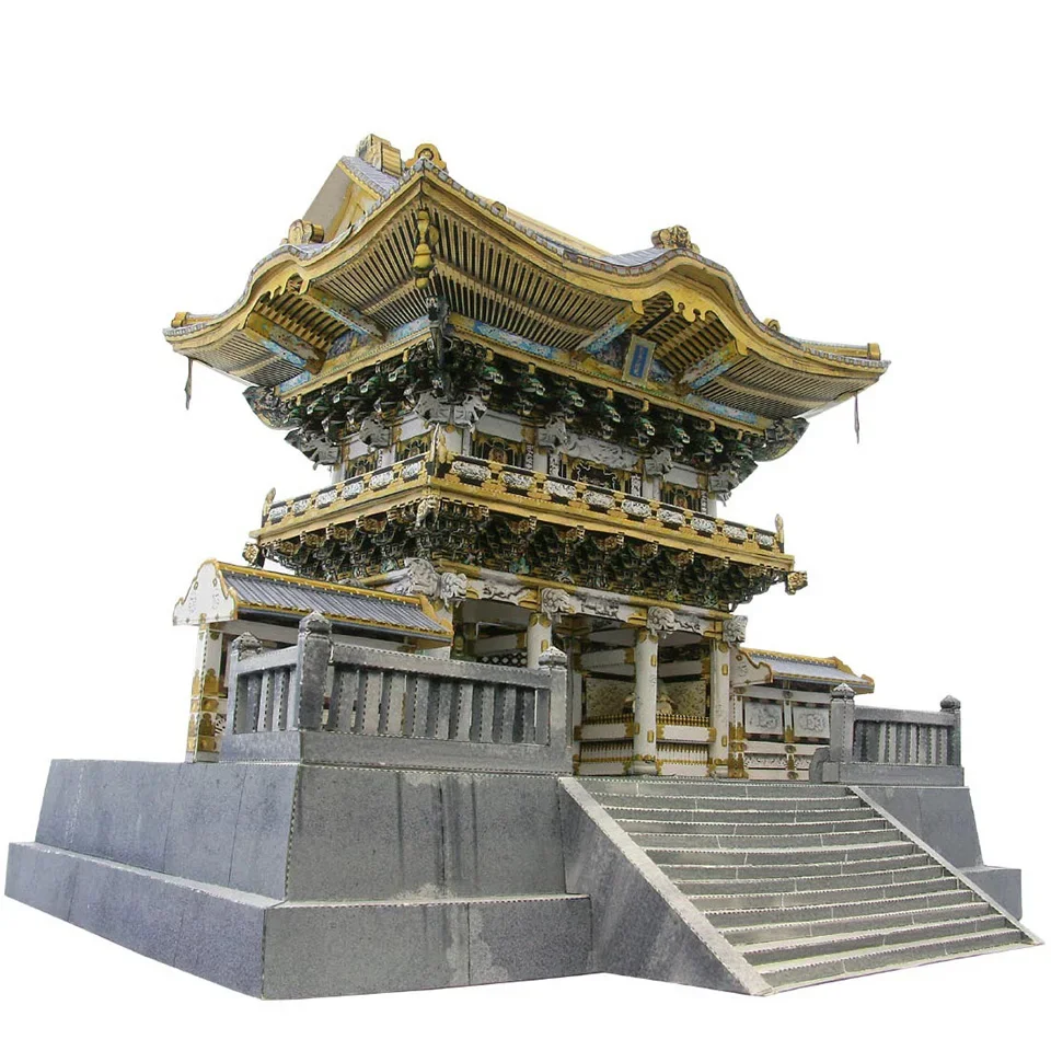 ญี่ปุ่น Nikko Toshogu ศาลเจ้า 3D กระดาษ House Papercraft DIY Art Origami อาคารวัยรุ่นผู้ใหญ่ Handmade Craft ของเล่น QD-195