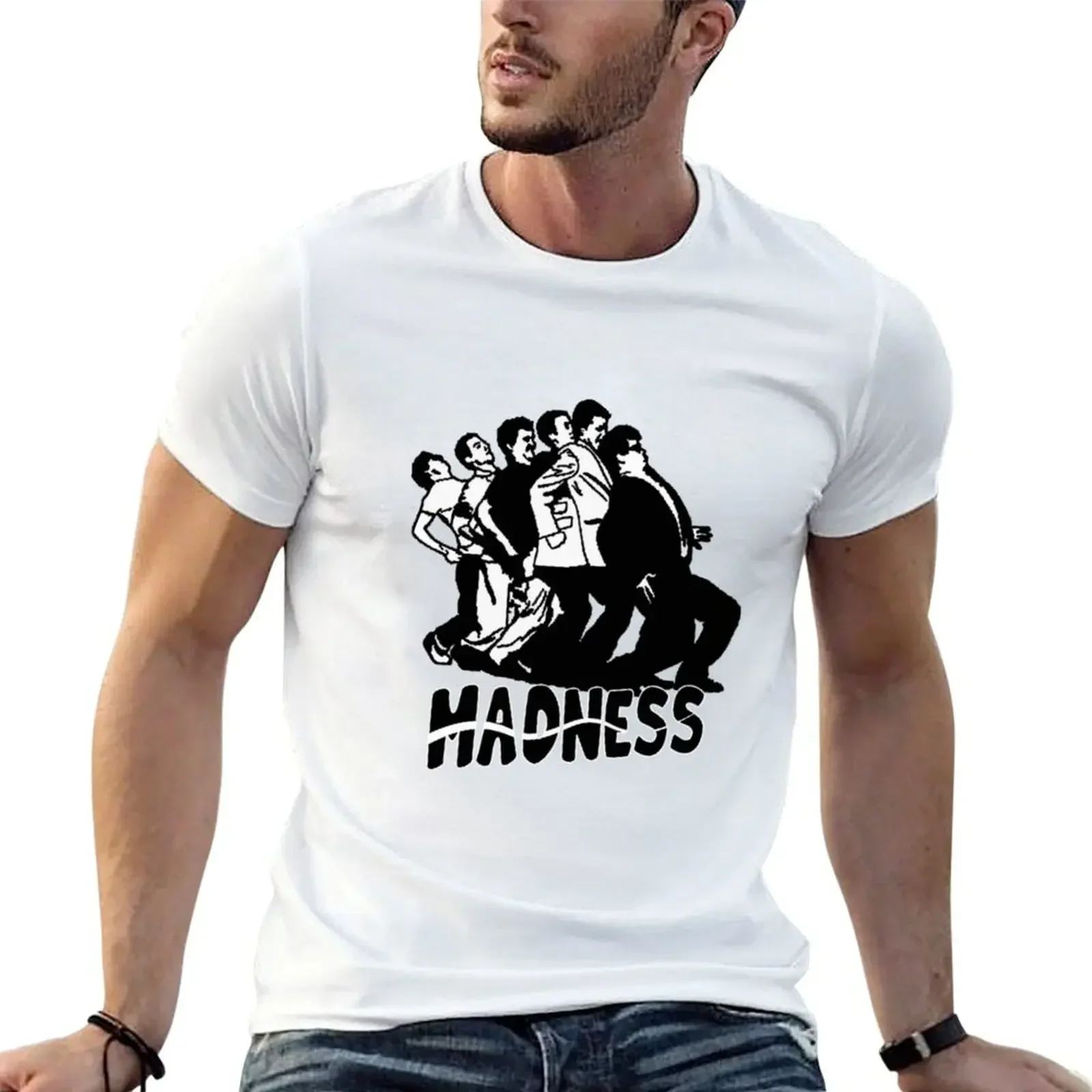 Madness T-Shirt Short sleeve tee plus size tops plain white t shirts men