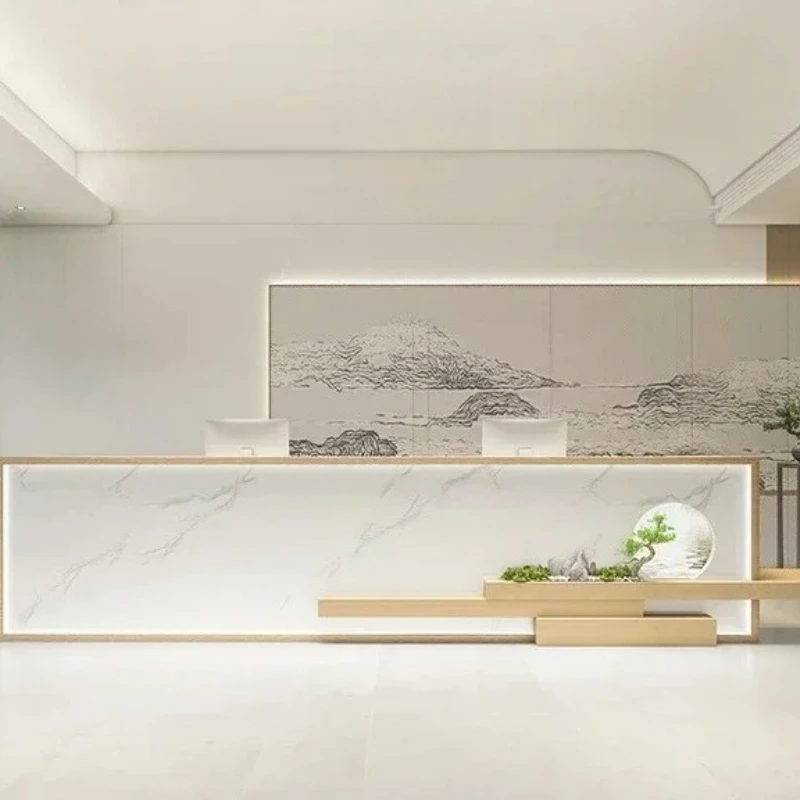 

Led Counter Acrylic Lectern Church Office Furniture Companies Shop Service Hairdresser Elegant Recepcion Mostrador Reception