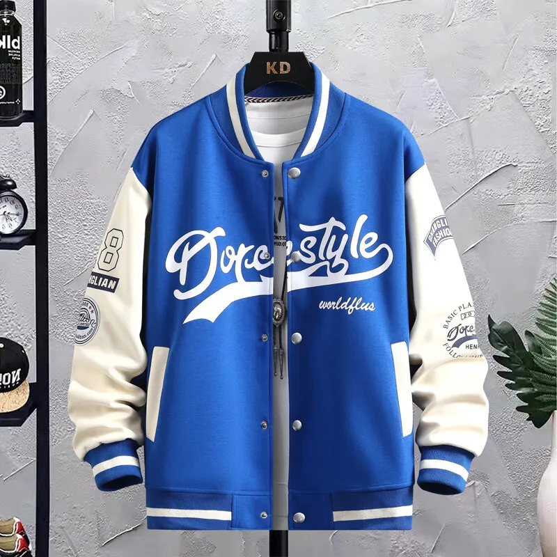 

New Men's Cotton Jackets 2025 Spring Autumn Casual Single Breasted Baseball Coats Hip Hop Streetwear Slim Top Clothes