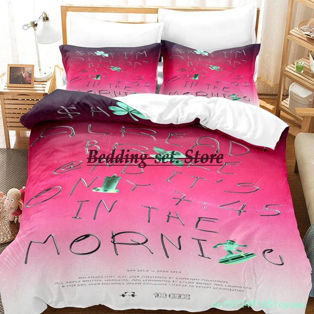 100 Gecs Bedding Set Single Twin Full Queen King Size Bed Set Aldult Kid Bedroom Duvetcover Sets 3D Print Anime Bed Sheet Set
