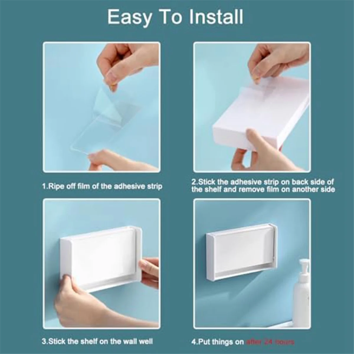 

Small Floating Shelf for Wall, Foldable Bathroom Shelf Wall Mount, Bedside Shelf for Phone, Remote, Adhesive Shelf,AJAS