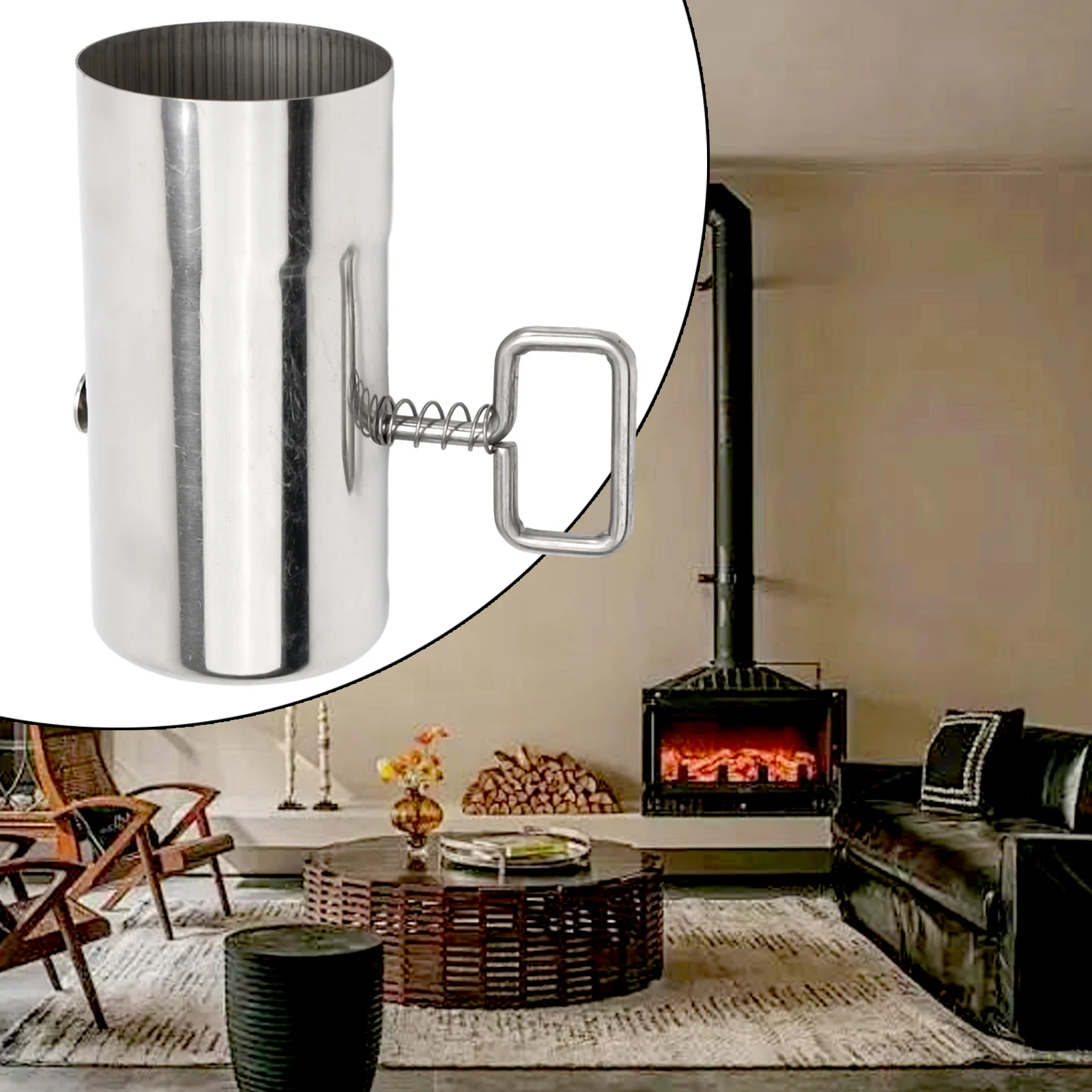 Kitchen Accessories Tube Tube Stainless Steel Stove Pipe With Damper Chimney Wood Flue Extension Tube Smoke Pipe For BBQ