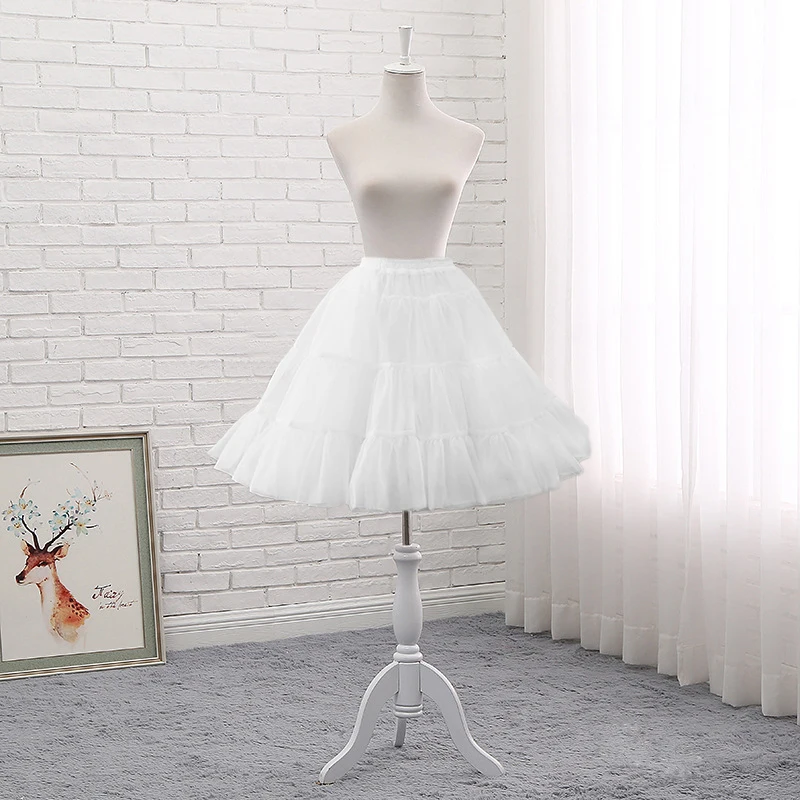 

Lolita Sle Semi-Body Soft Net Skirt Petticoat for Cosplay No Bone High Waist A-Line Skirt Polyester Fabric Daily Wear