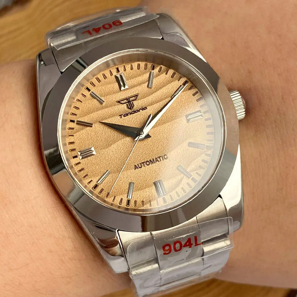 Tandorio 36mm39mm 3D Dial Textured Sand Japan NH35A Movement Automatic MenWatch Fixed Bezel 10BAR Sapphire Mechanical Lady Watch