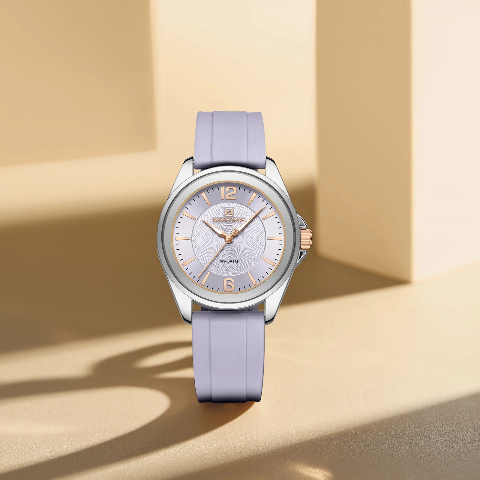 NAVIFORCE NF5068 ساعات كوارتز أنيقة للنساء مقاومة للماء بحزام سيليكون كاجوال للسيدات #4