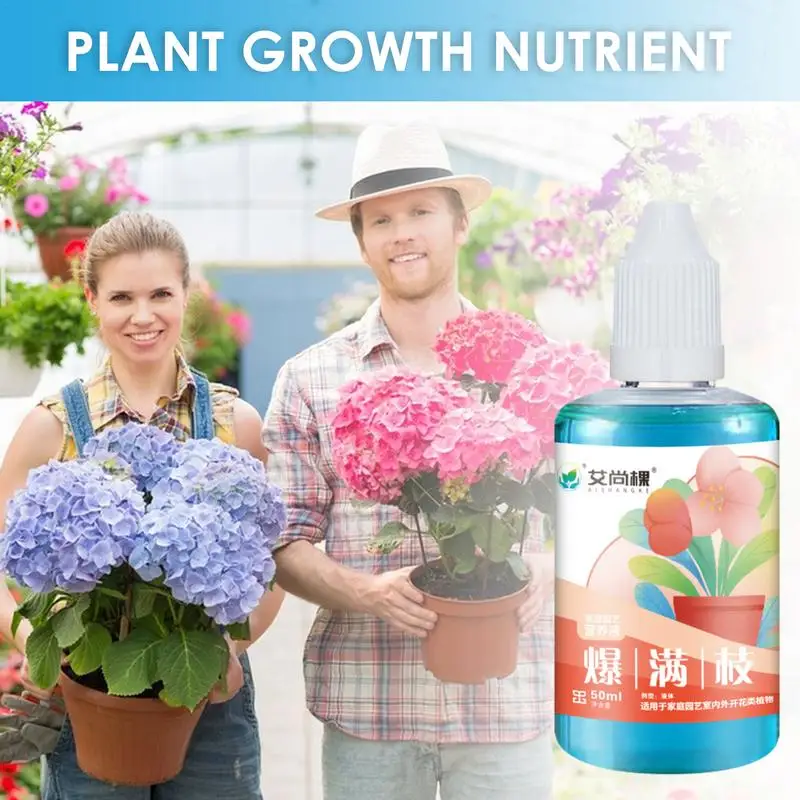 Flower Fertilizer Liquid 50ml Plant Nutrient Solution Gardening Flower Blossom Enhancer Rich Fast-Acting Liquid Growth Nutrients