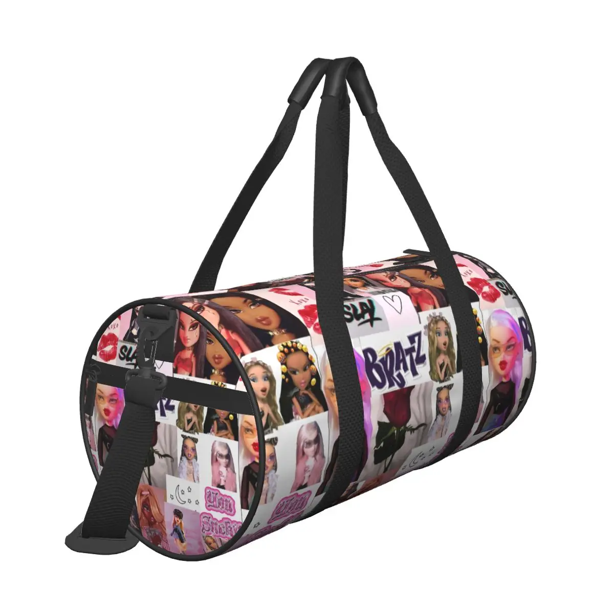 Bratz Dolls Aesthetic Gym Bag Training Sports Bags Men's Design with Shoes Novelty Fitness Bag Portable Handbags