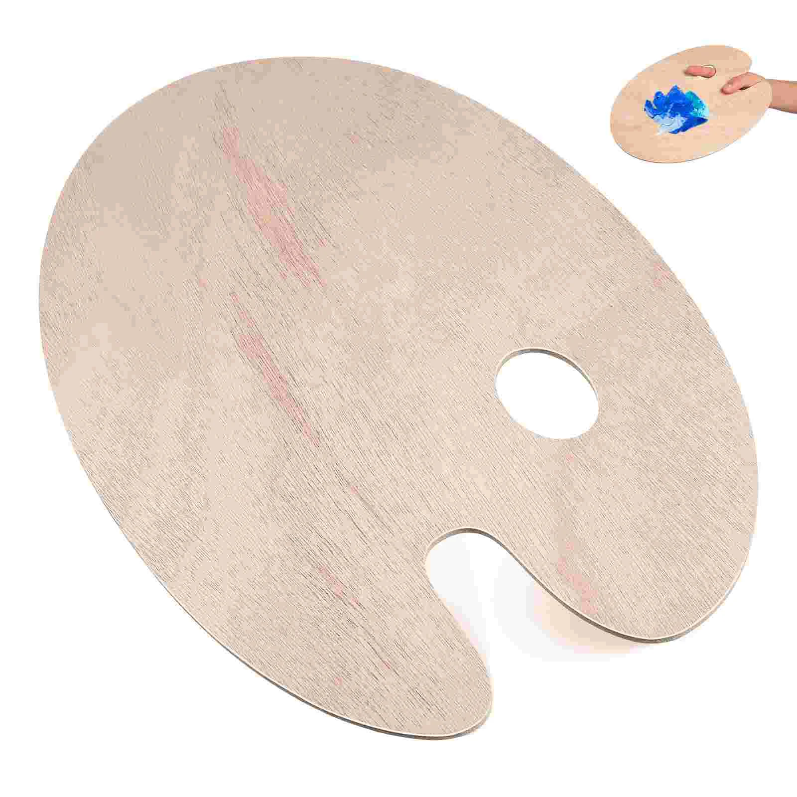 Sturdy Palette with Thumb Hole Disposable Oval Shaped Acrylic Paint Wood Pallet Bamboo Craft