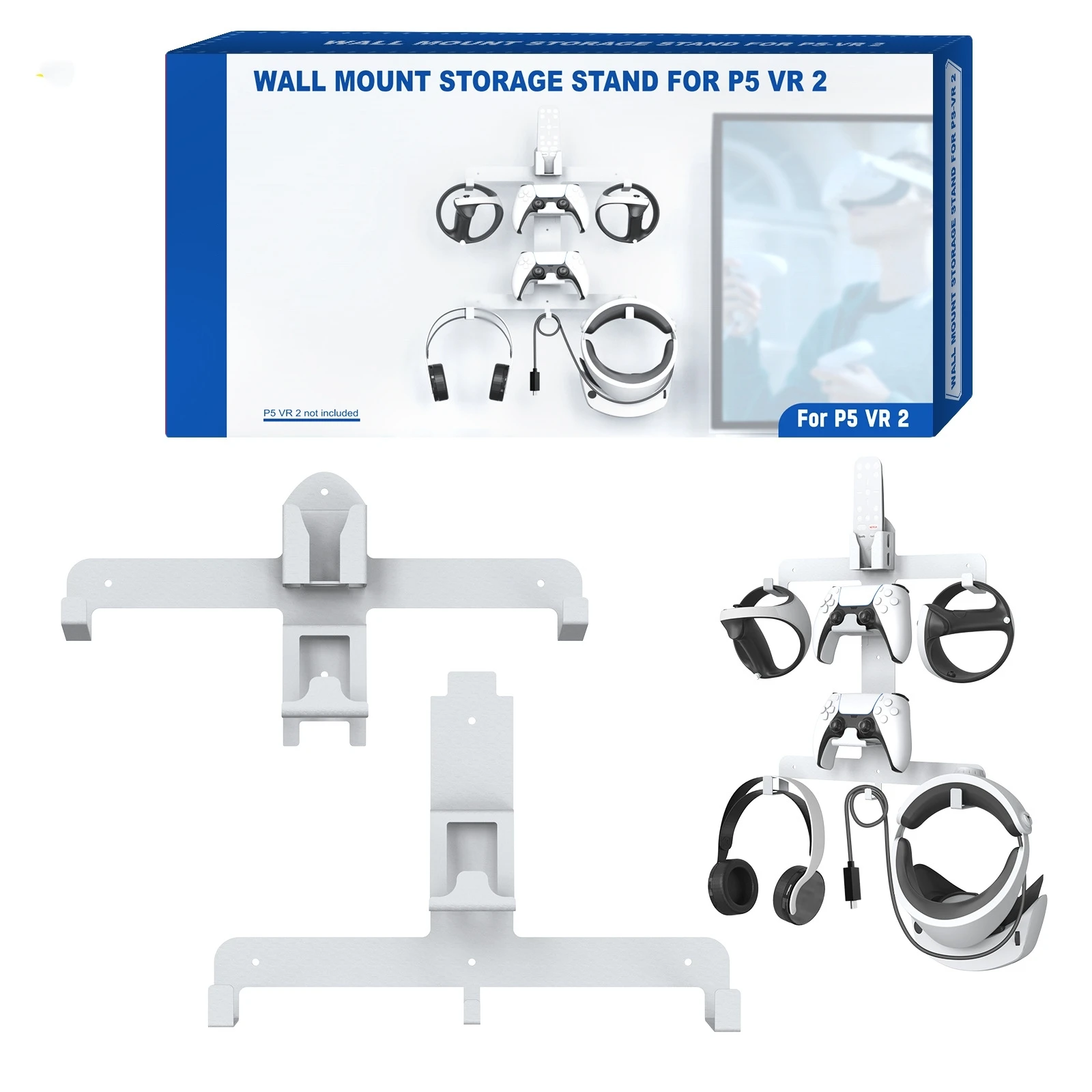 

For PSVR2 wall storage bracket VR multifunctional wall mount can store handle headset remote control