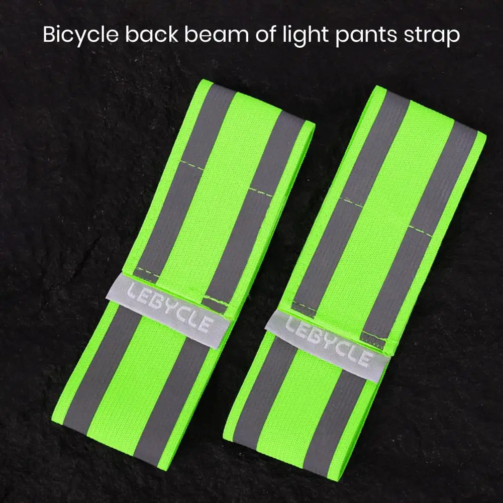 2Pcs Reflective Tape Strips Cycling Warning Wristband Outdoor Running Fishing Safe Bicycle Bind Pants Leg Strap Fluorescent Band