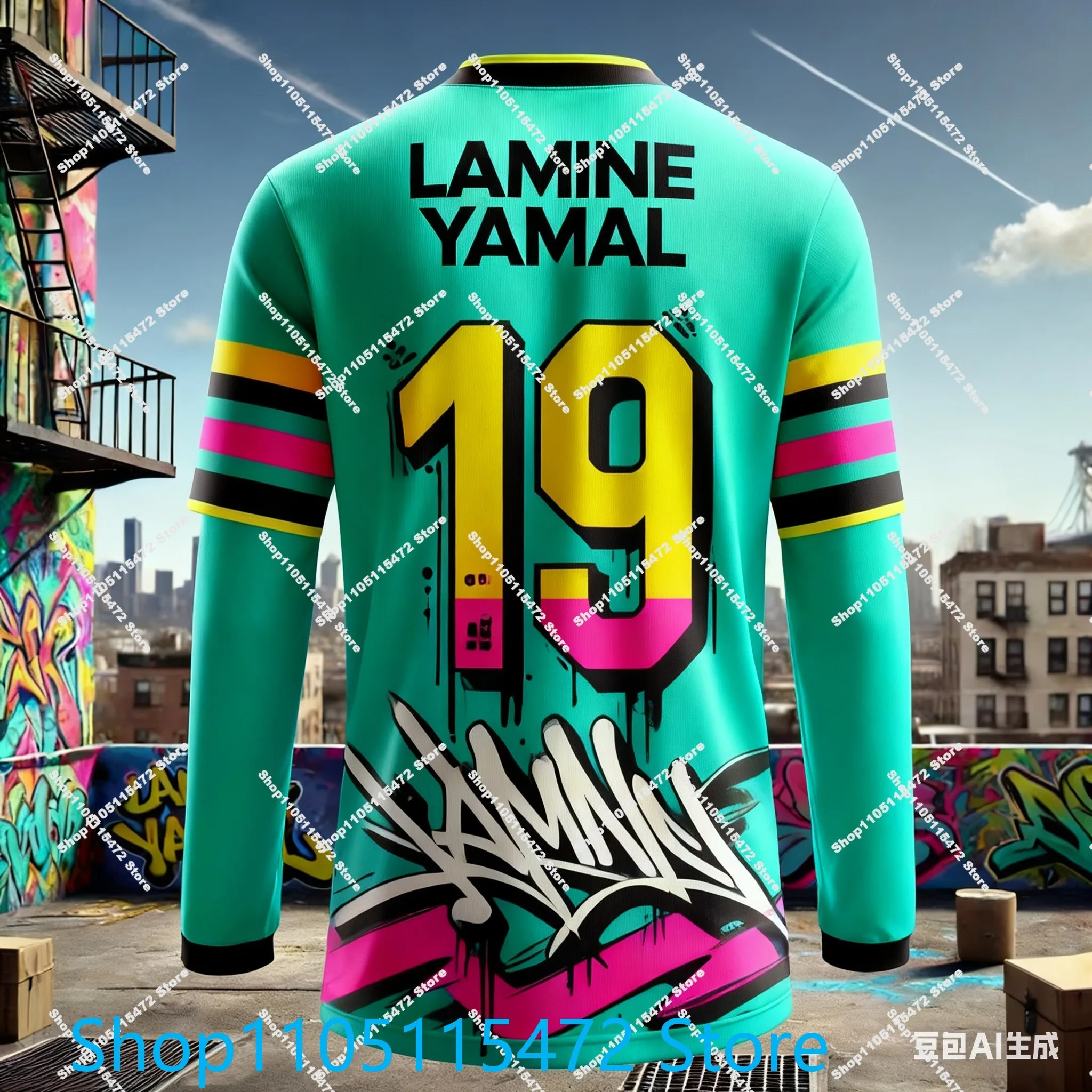 ГОРЯЧАЯ ПРОДАЖА YAMAL, памятное издание, футбольная рубашка с длинными рукавами, уличная матчевая дышащая быстросохнущая тренировочная одежда