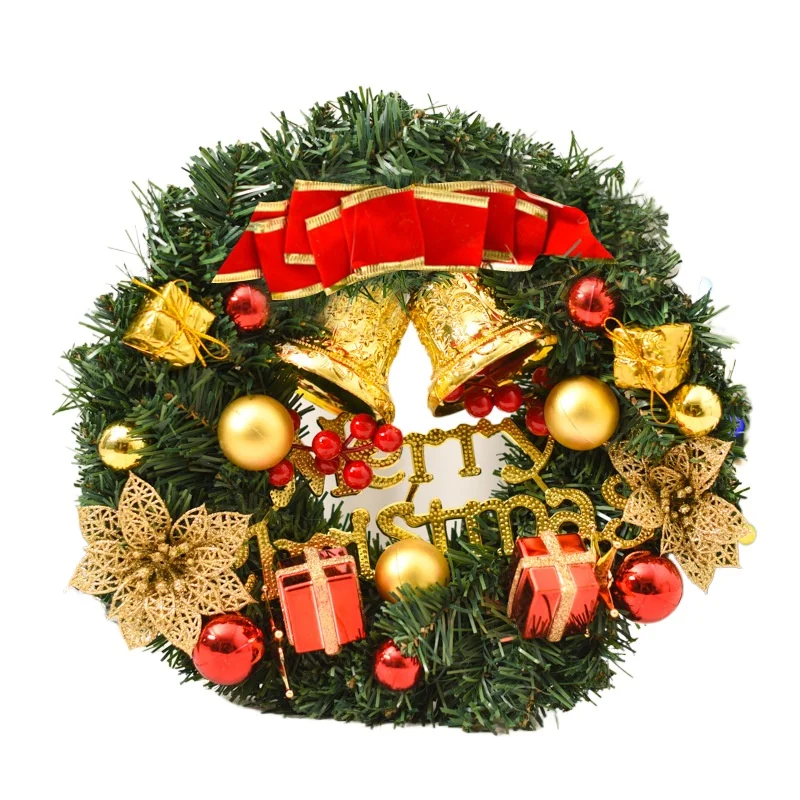 

*Customized corona de Navidad Noel White Snowy Xmas Wreath round Gold red Christmas tree wreath christmas garlands & wreaths