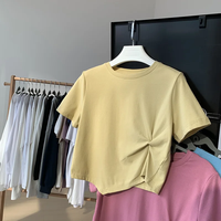 Women's High-waisted Cropped T-shirt Niche Design Sensibility Short Sleeves Top