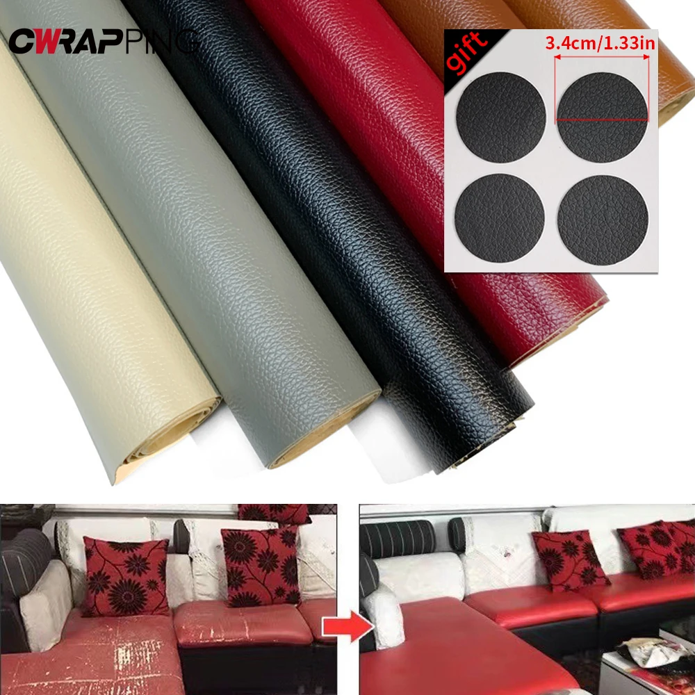 DIY Furniture Film Self-adhesive Leather Patch Home Garden PU Leather Repair Stickers Waterproof Home Decor Items Vinyl Sitcker