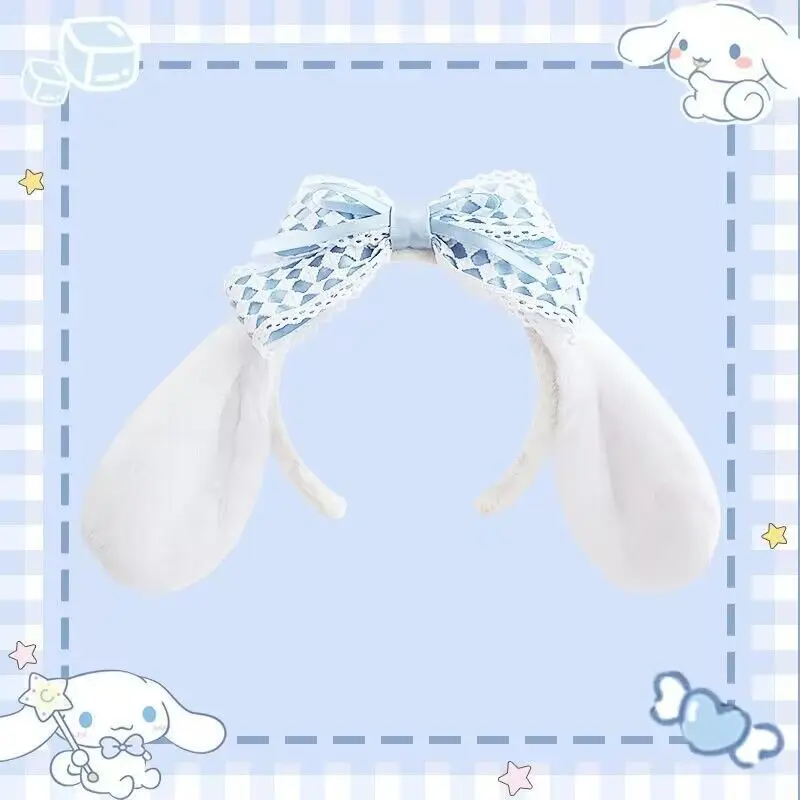 Sanrio Kawaii Cinnamoroll Plush Headband For Women Girls Anime Cute Cartoon Plush Head Band Sweet Fashion Hair Accessories Gift