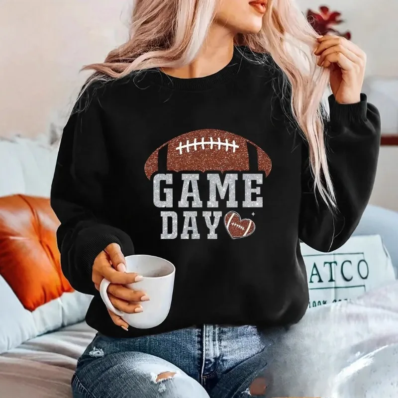 Autumn and Winter Women's Printed Jumper, Fleece Warm Casual Versatile Trend Sweater