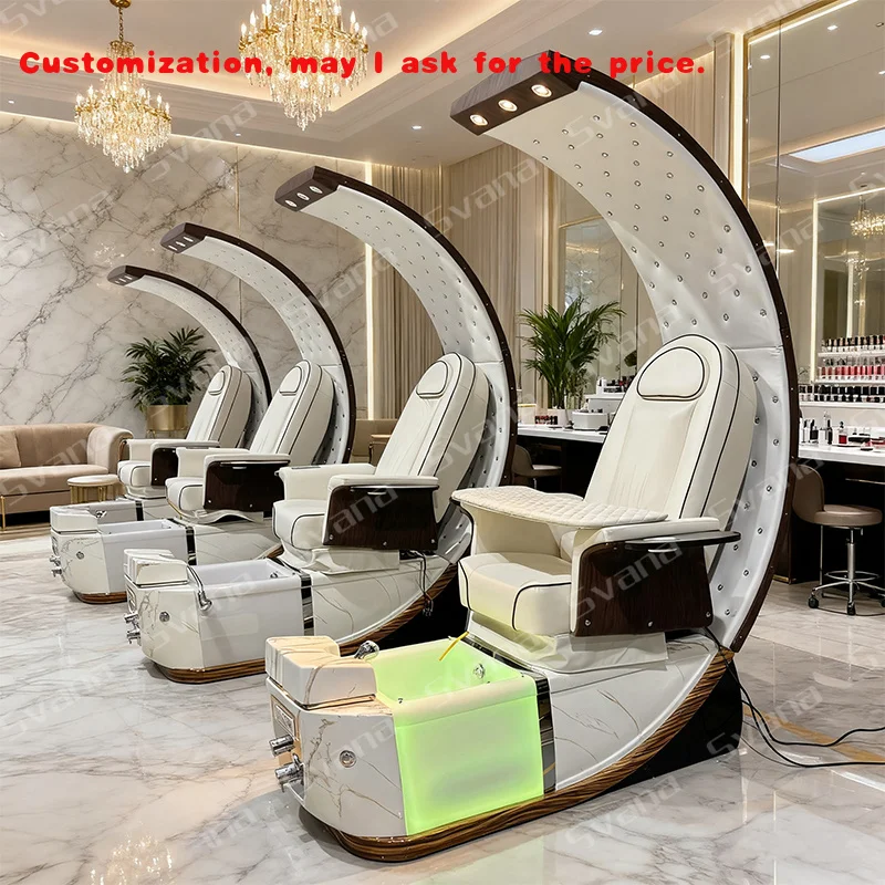 custom.Nail Salon Furniture Pipeless Manicure Pedicure Station Modern Pedicure Chair