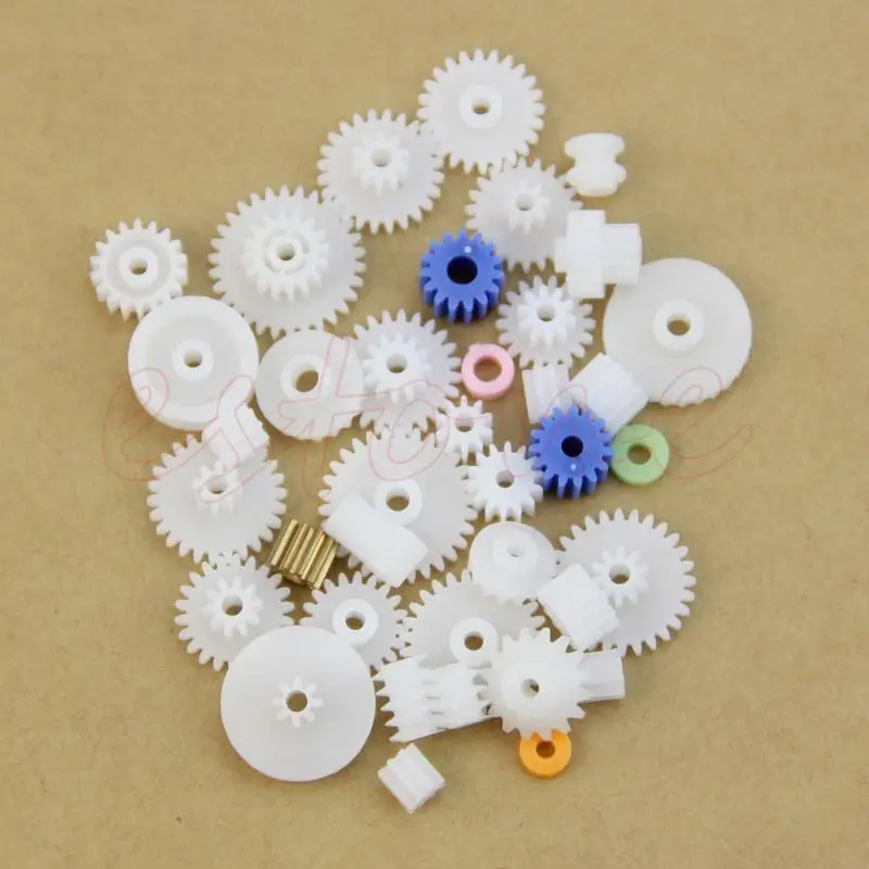 D0JA Baru 60pcs Jenis Poros Plastik Single Double Reduction Worm Worm Robot DIY
