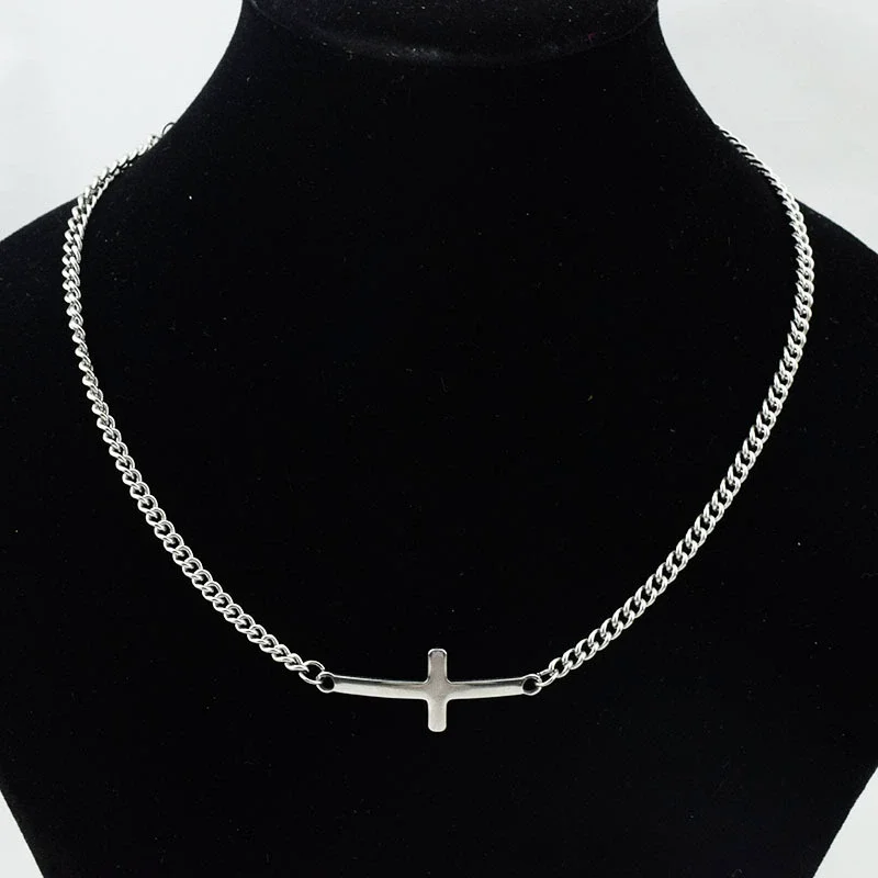 Korean and Japanese Harajuku Titanium Steel Cross Necklace, New Style Personalized Necklace, Korean INS Same Style