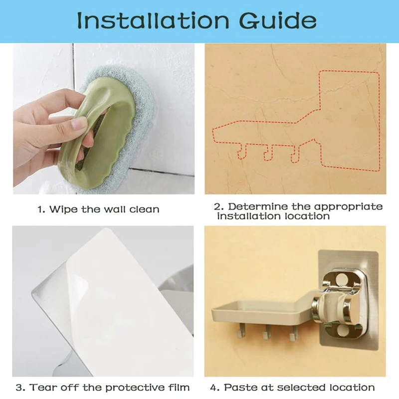 Absシャワーホルダードリルなし調節可能なシャワーブラケット (石鹸棚付きシャワーホルダー)