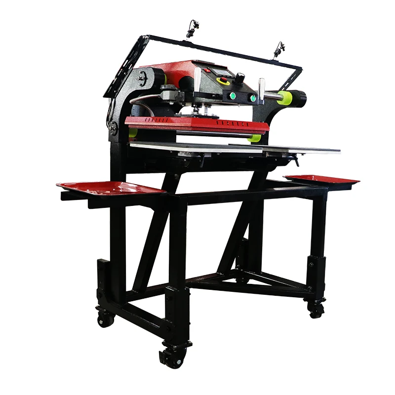 Pneumatic Double Station Shuttle Heat Press with Floor Stand & Infrared Positioning Device