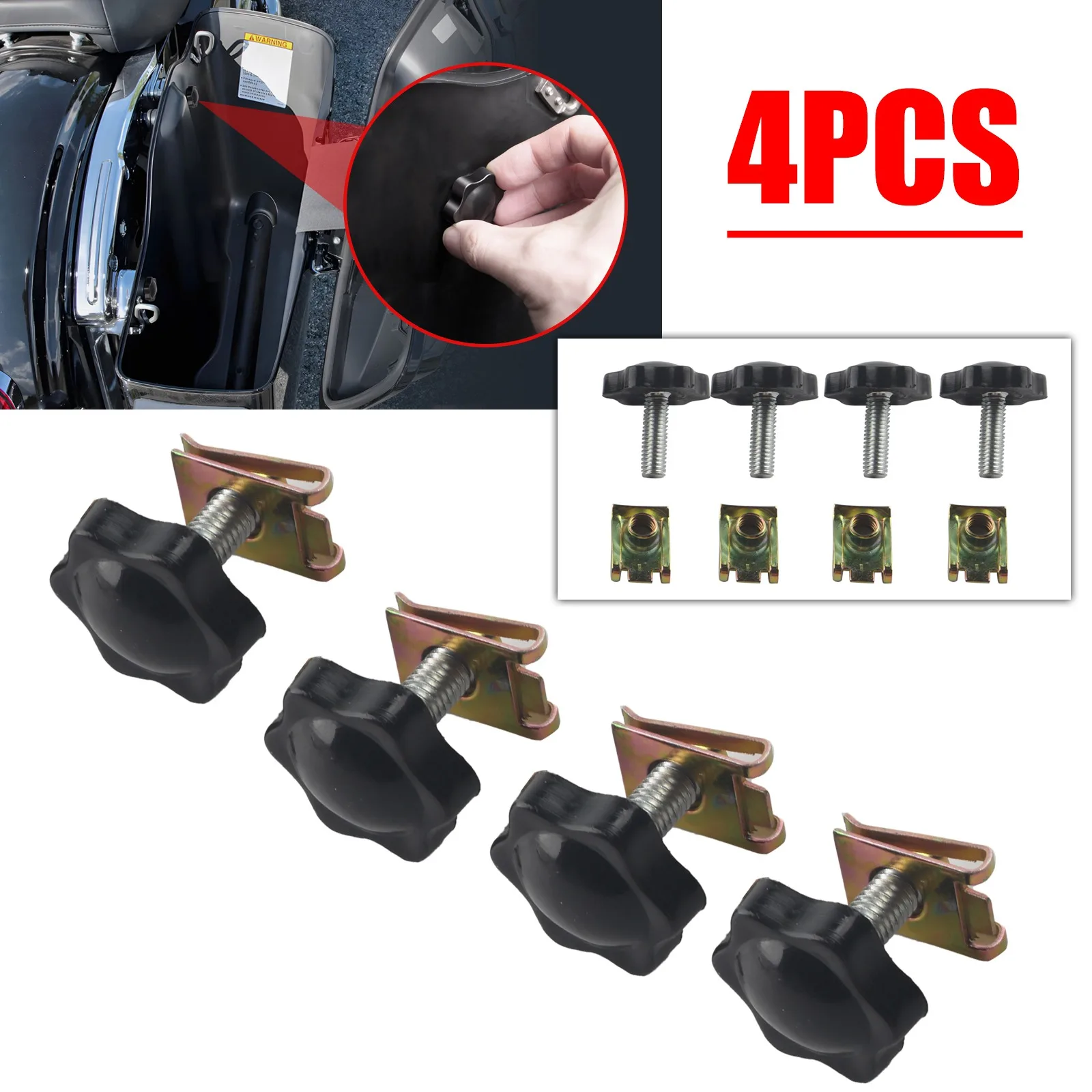 4X السرج قفل سرقة رادع تصاعد الترباس المسمار صالح ل هارلي FLHT FLHTCU #3