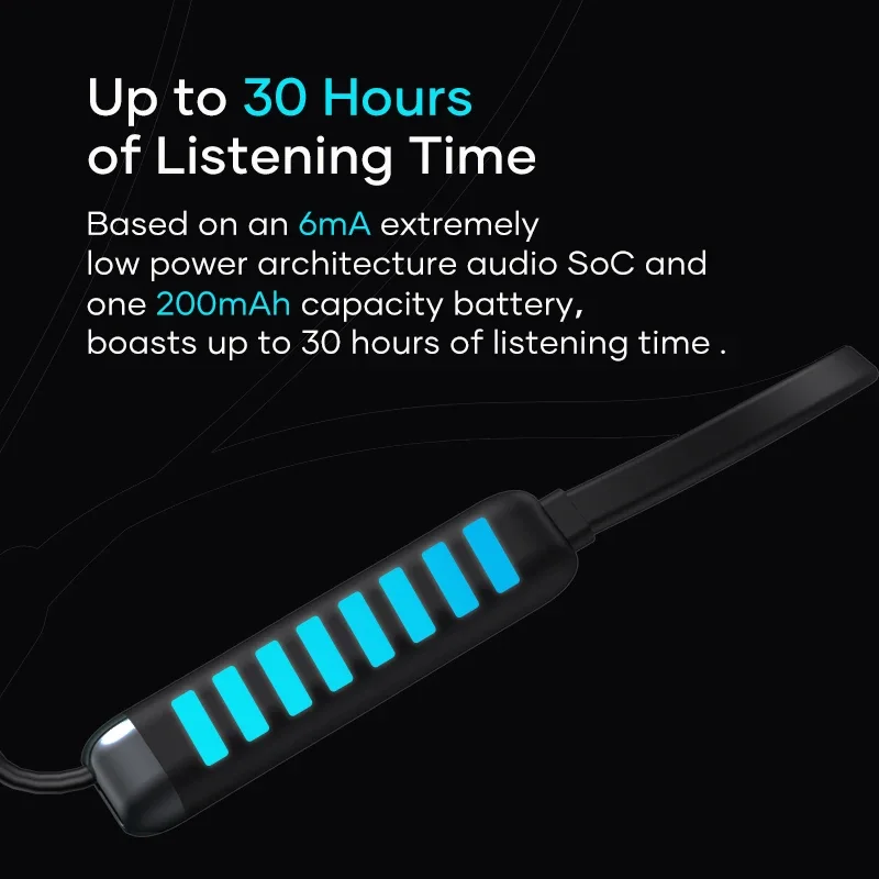 Wavefun Flex3 Bluetooth Neckband Earphones 24bit aptX HD Wireless Headphones with 10mm Titanium Speakers 30 Hours Music Playtime