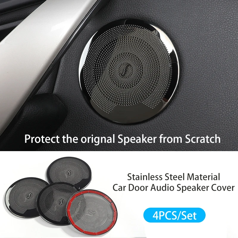 4PCS Stainless Steel Car Door Audio Speaker Cover Frame Protector Sticker For BMW X3 G01 X4 G02 F30 F32 F33 F36 3GT Accessories