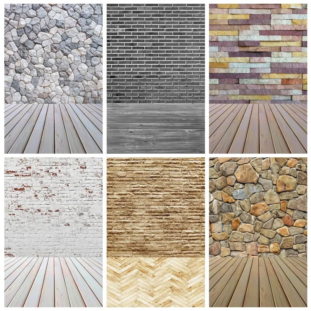 

MOON.QG Vintage Brick Stone Wall Photography Background White Home Decoration Wedding Birthday Backdrop Product Shotting Sets