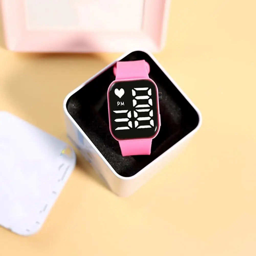 Kids LED Digital Watch Children Digital Sports Watch LED Electronic Watch Large Screen Digital Fashion Square Button Wristwatch