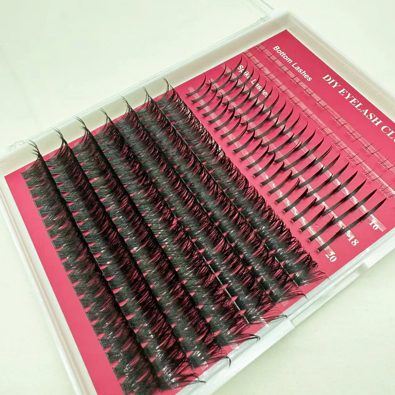 12 linhas de cílios postiços, grupos de pontas e cílios inferiores, faça você mesmo, extensões de cílios individuais à prova d'água