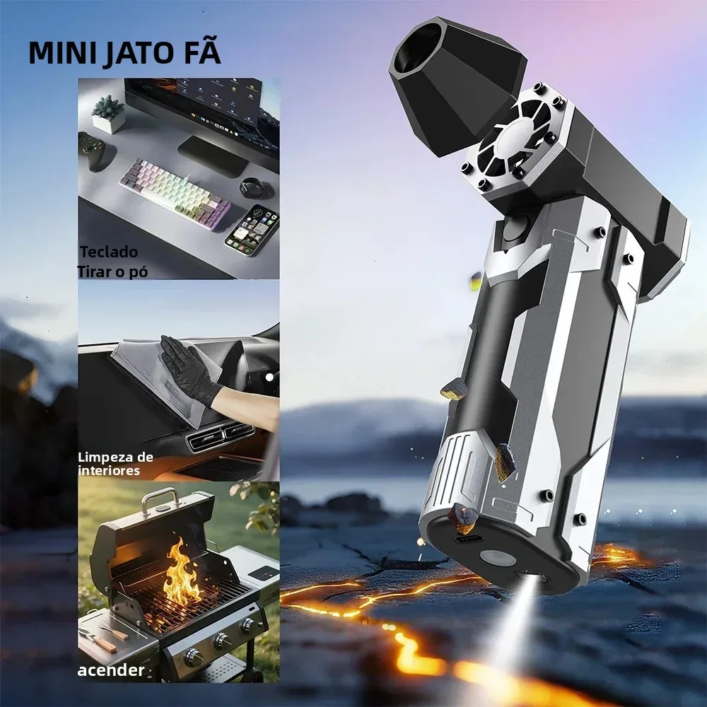 Turbo jetfan espanador de ar elétrico portátil 130000rpm ferramenta ventilador de limpeza carro soprando neve ajustável tipo-c carregamento jisu xiaomi