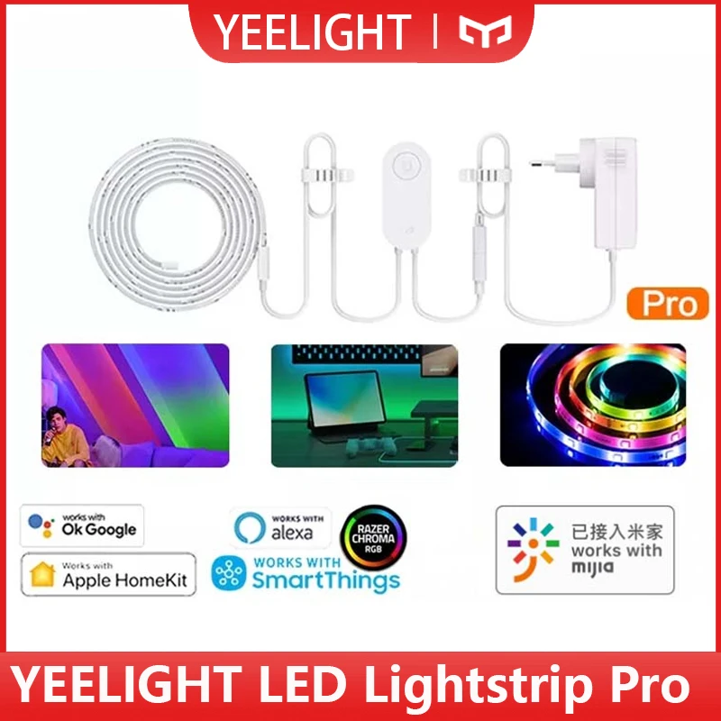 (الإصدار العالمي) وصلة Yeelight Lightstrip PRO LED Ambilight Strip RGB WiFi لأجهزة Apple Homekit Mi home Alexa Google YLDD005 #1
