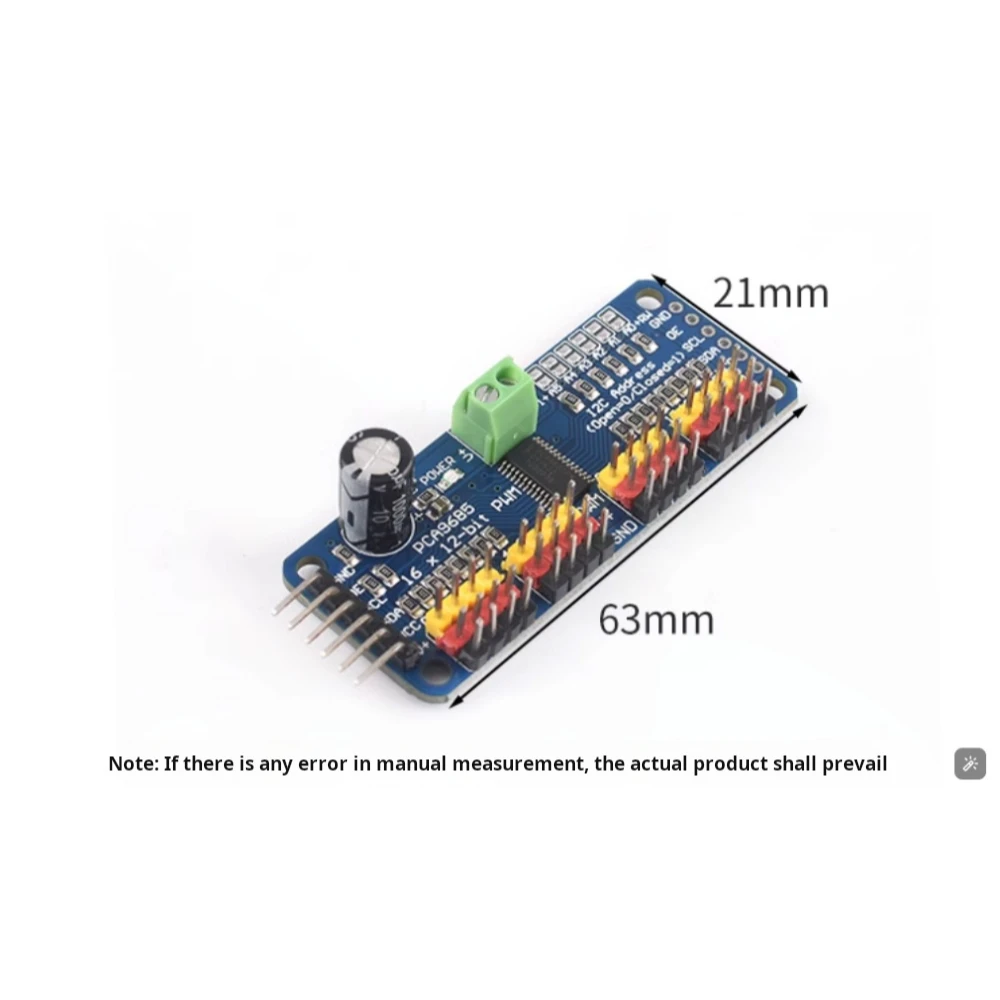 PWM Servo Controller Board PCA9685 | 16 Outputs 12-bit Precision | Raspberry Pi Arduino Compatible | Robotics/Drone/LED Projects