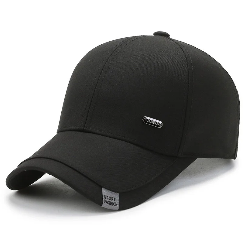 Spring and Summer New Hard Top Men\'s Baseball Hat Sun-Proof Big Head Circumference Sun-Proof Peaked Cap