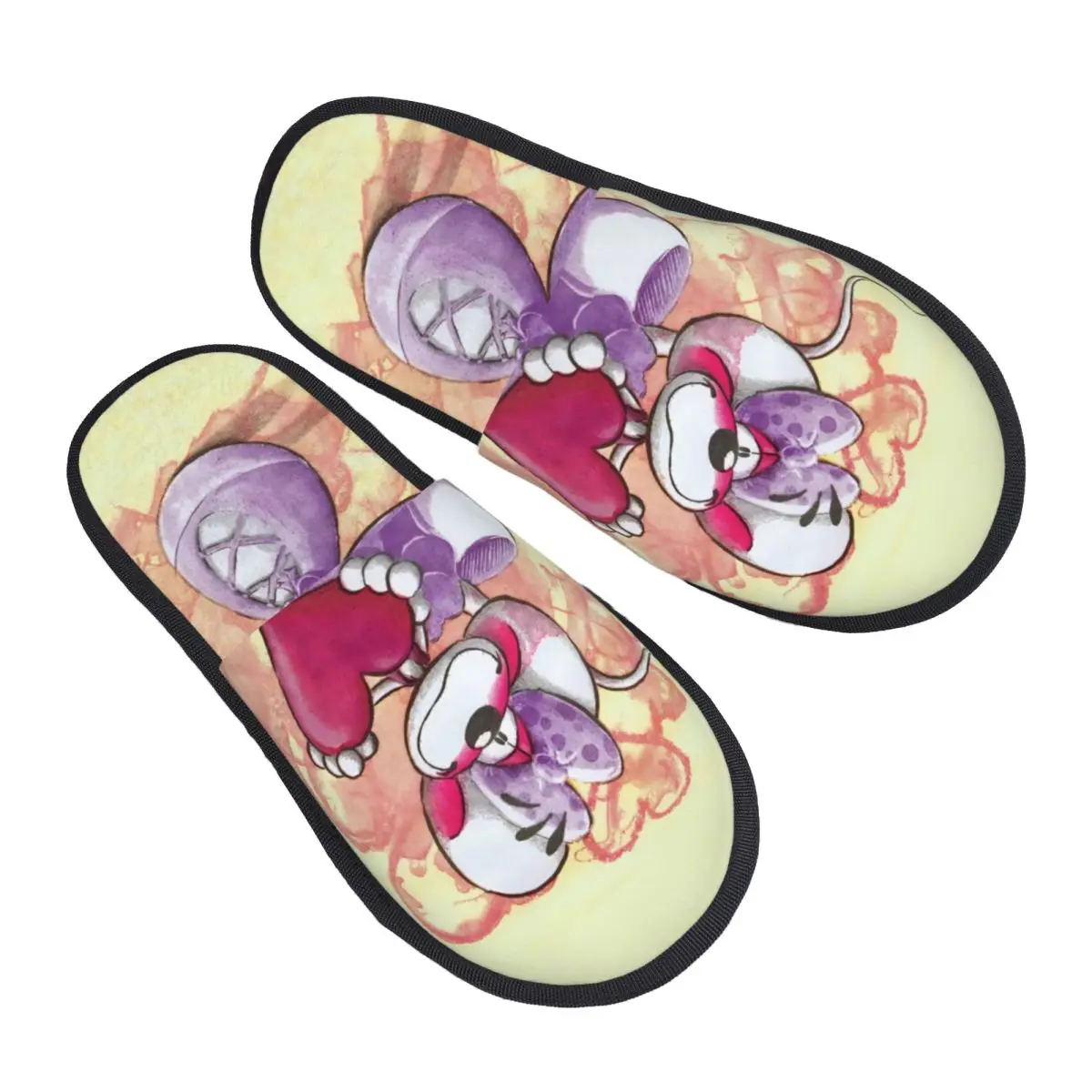 شبشب منزل D-Diddles لغرفة المعيشة، شباشب Diddl Catoon الناعمة من إسفنج الذاكرة غير قابلة للانزلاق