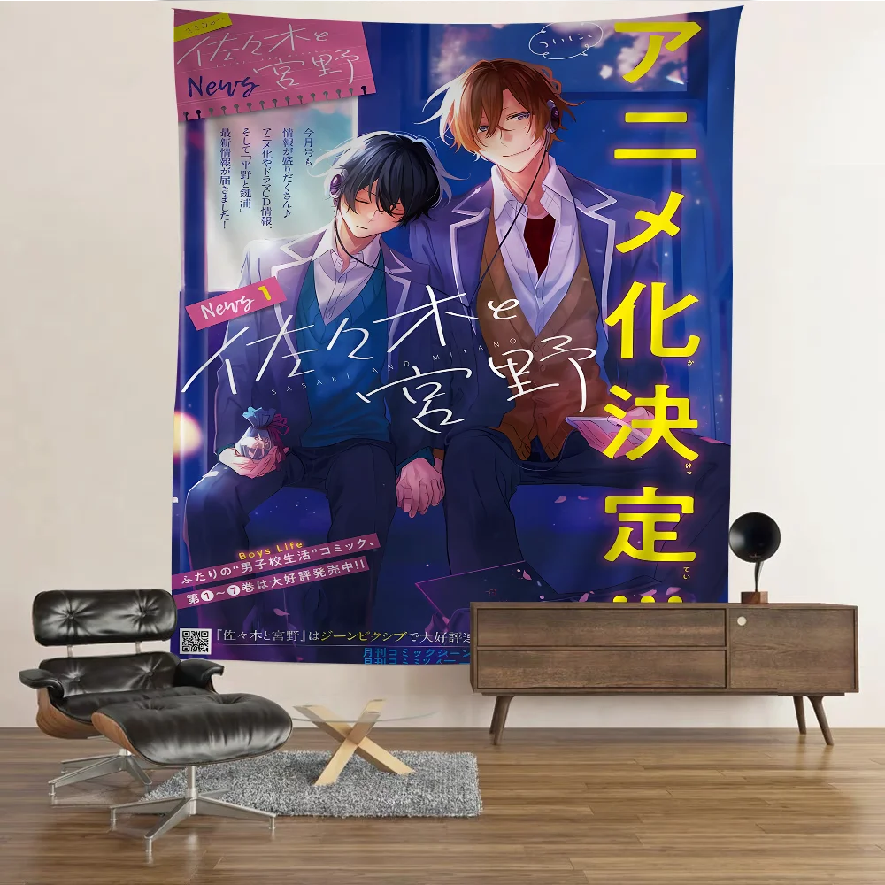 Anime Sasaki To Miyano Tapestry Art Printing Japanese Wall Tapestry Anime Wall Hanging Home Decor