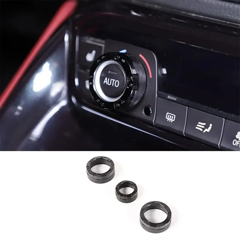 

For Toyota GR Supra A90 2019-2026 Aluminum Alloy Black Car Air Conditioning Volume Knob Ring Cover Trim Interior Car Accessories