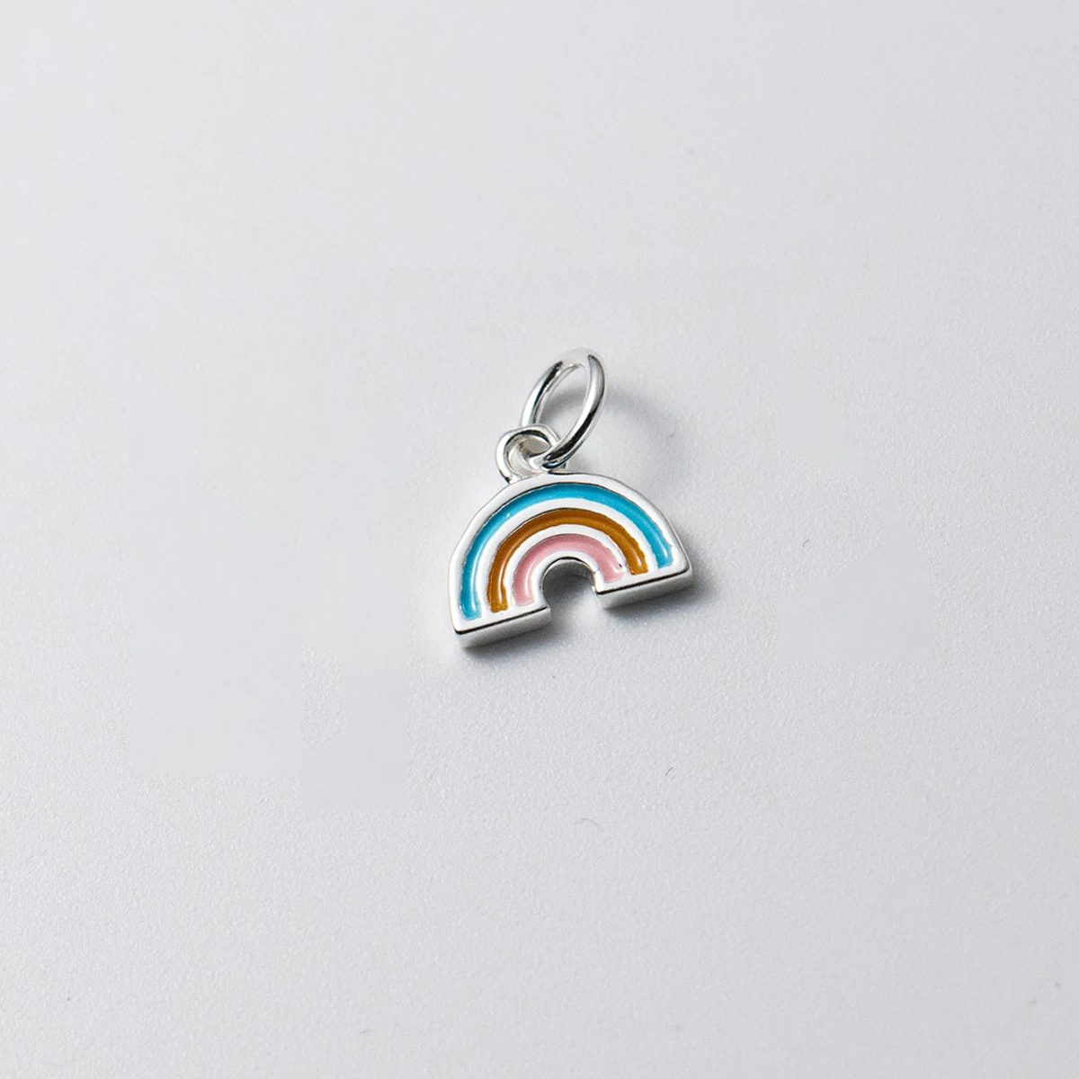 Charms 925 Silver Electroplated Epoxy Rainbow Handmade DIY Accessories Charms for Bracelet Plata 925