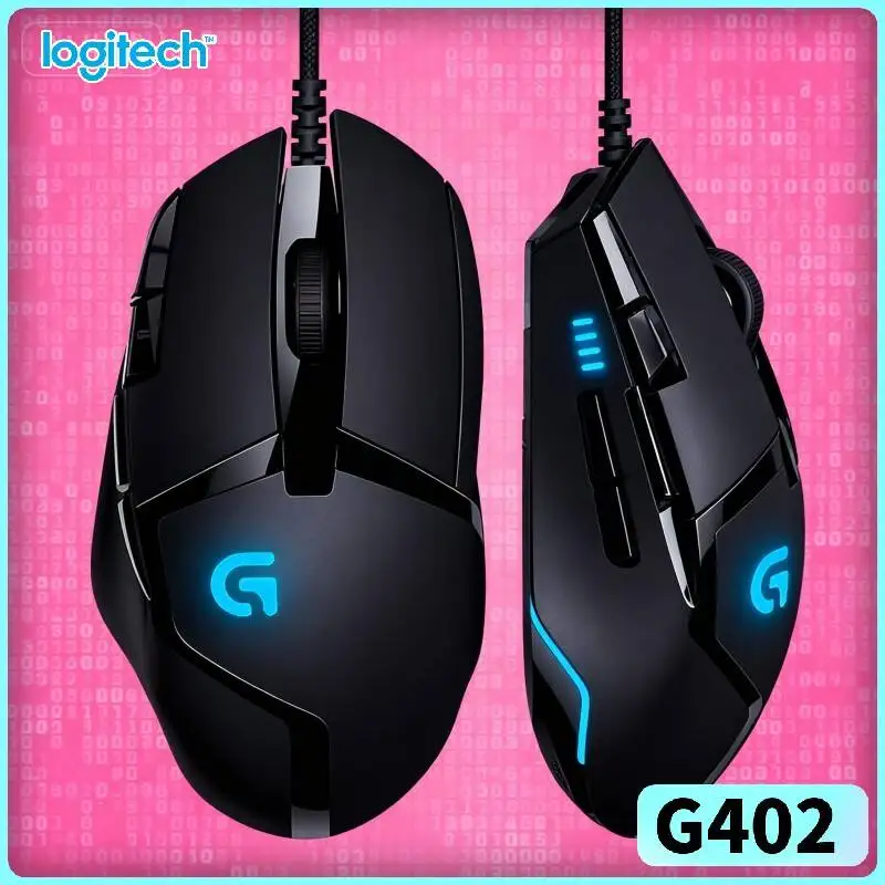 Logitech G402 Gaming Mouse Fusion Engine 20M Clicks Durability 4000 DPI Anti-Slip Design for Serious Gamers