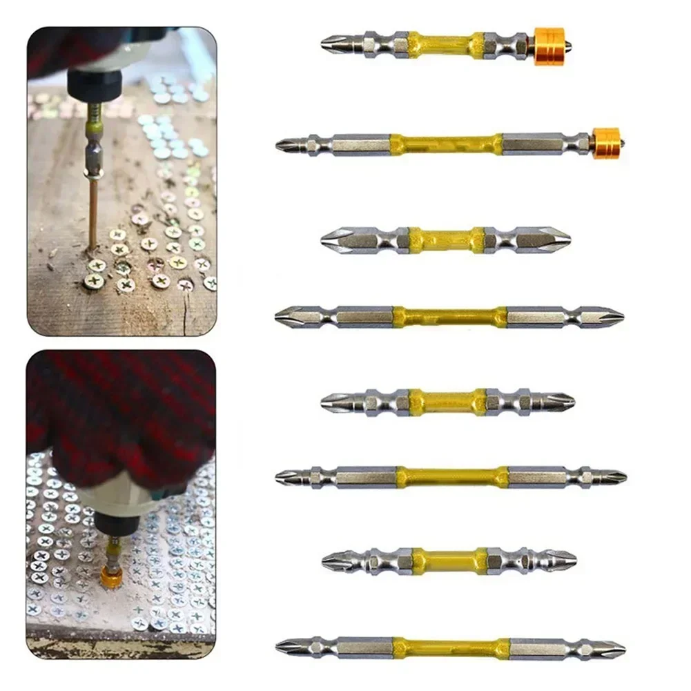 1pc Double Head PH2 Screwdriver Bit With Magnetic Ring 65-110mm Cross Head Impact Screwdriver Bit Electric Screw Driver Tools