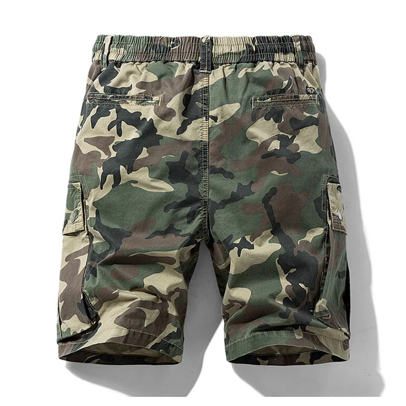 New Summer Men Cotton Cargo Camouflage Shorts Plus Size Mens Beach Multi-Pocket Shorts Men Spring Casual Joggers Shorts Male