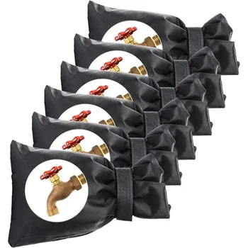 정원 수도꼭지를 얼지 않도록 보호 야외 수도꼭지 커버 겨울 야외 수도꼭지 커버 블랙 재사용 가능한 탭 보호기