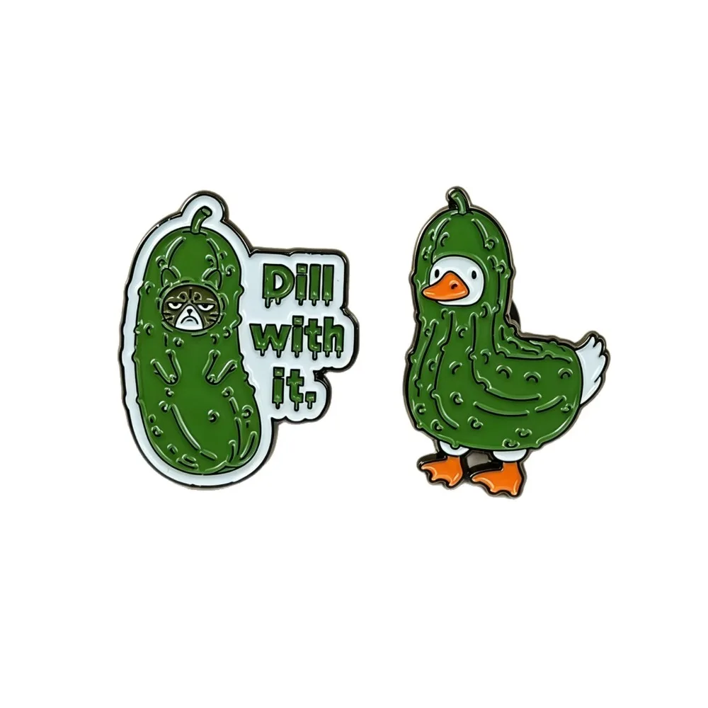 Cute Animal Badge Funny Bitter Melon Shaped Versatile Cartoon Cat Duck Brooch Jewelry Decoration Gift Clothing Accessory Pin