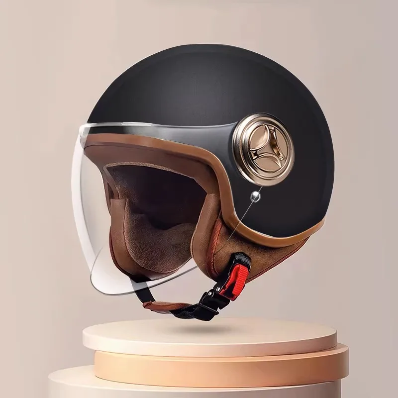 3-4オープンフェイスハーフヘルメット、軽量大人用ヘルメット、dot承認済み、バイク用ヘルメット