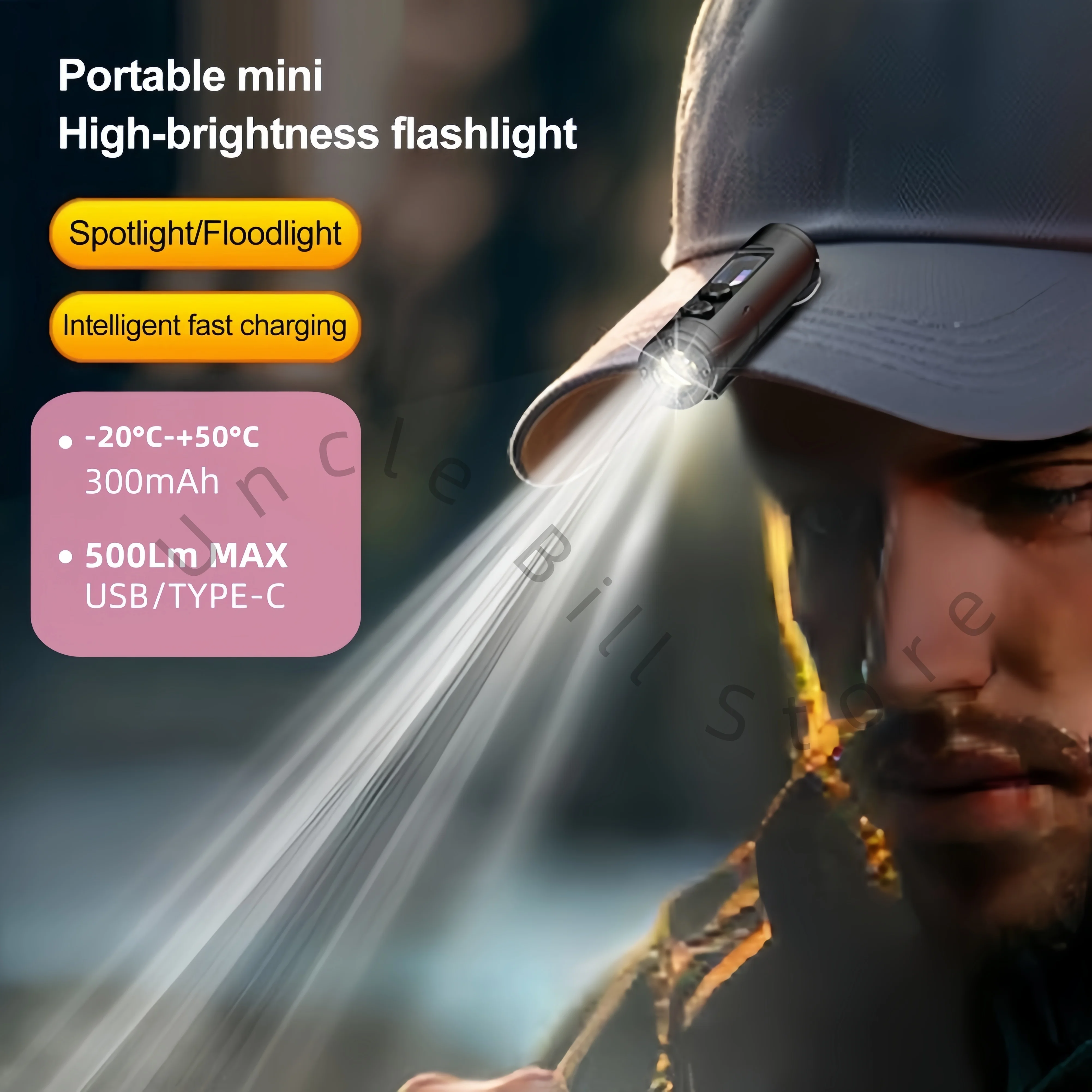 300mAh مصباح يدوي صغير قابل لإعادة الشحن كليب عالية لومينز السوبر مشرق وسائط الإضاءة المتعددة مصباح يدوي مقاوم للماء LED الشعلة ل Ou