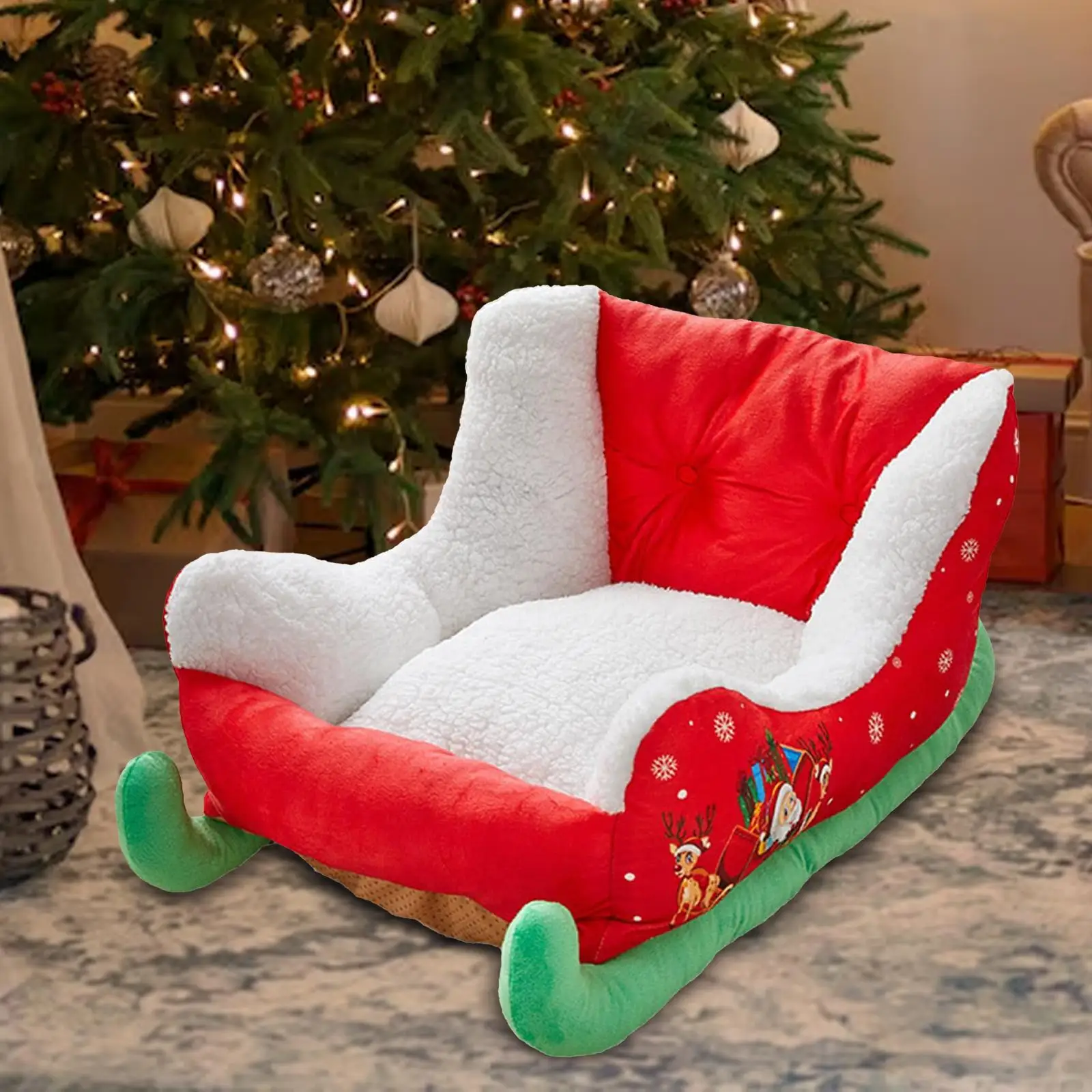 Christmas Cat Dog Bed Christmas Decoration Christmas Gift Dog Sofa for Dogs