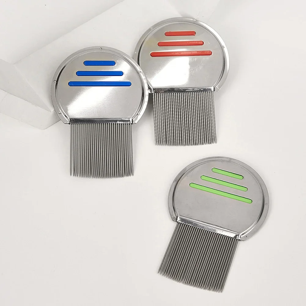 1Pcs Lice Comb Stainless Steel Terminator Lice Combs for Children Adults Anti-Lice Comb High-Density Needle Comb